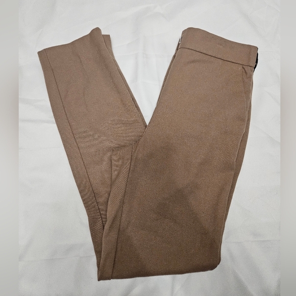 Womens High Rise Tan Zara Pants With Elastic! - Picture 1 of 8